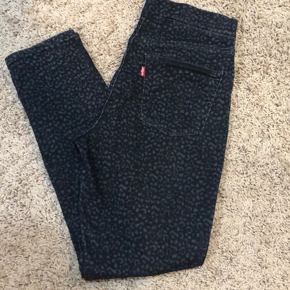 Blk/grey leopard jeans